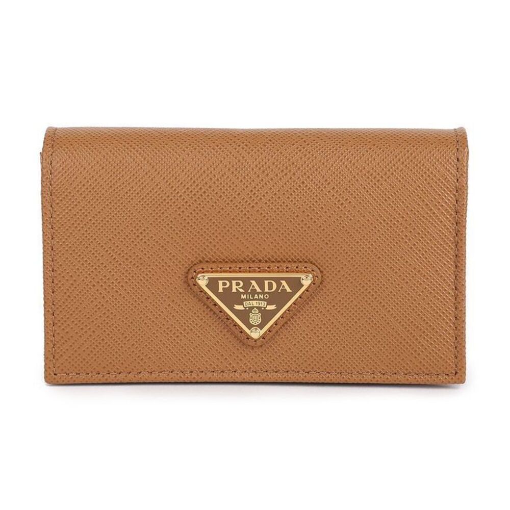 Saffiano Triangle Logo Card Holder